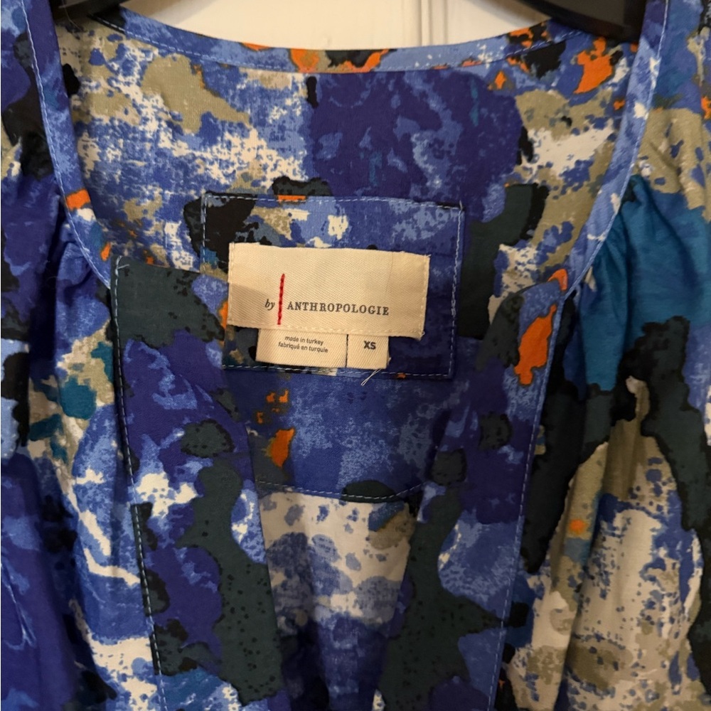 Anthropologie Blue Floral Tiered Maxi Dress - Picture 4 of 5